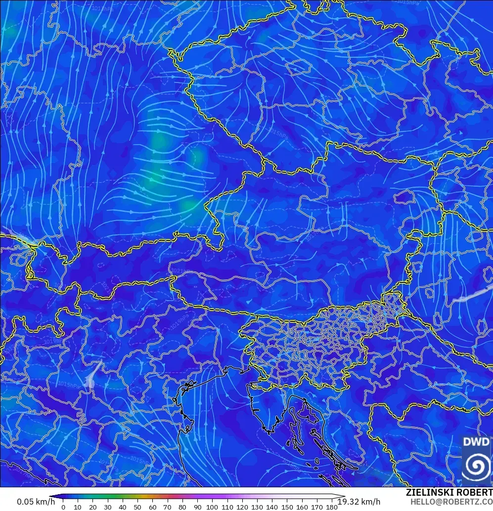 ICON model - Austria, Angin 10 m