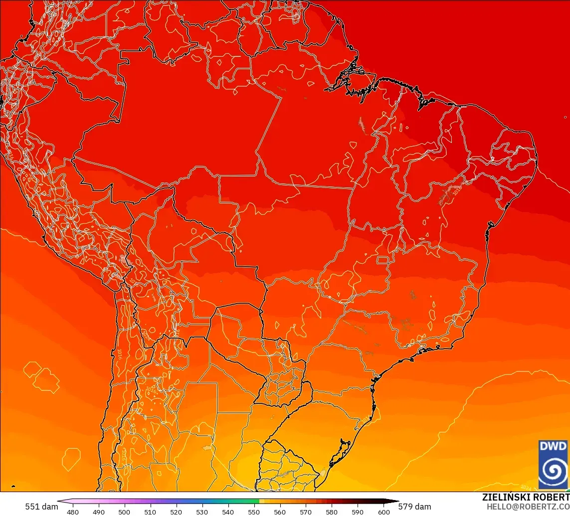 ICON model - Brasil, Ketinggian geopotensial pada 500 hPa
