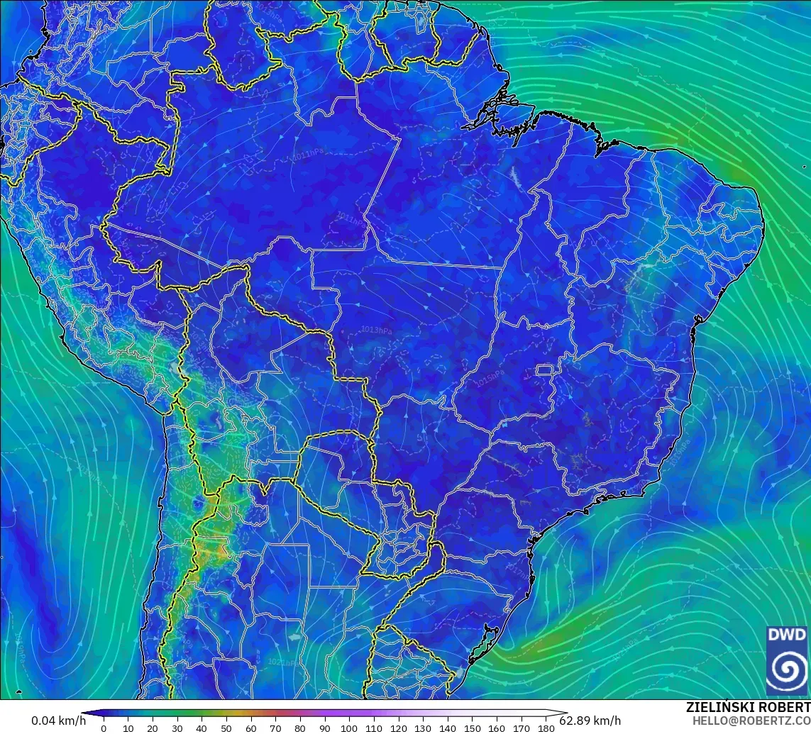 ICON model - Brasil, Angin 10 m