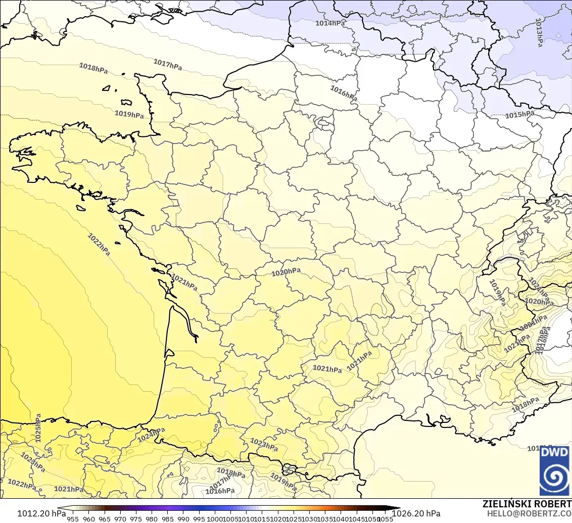 ICON modelo - France, Pressure