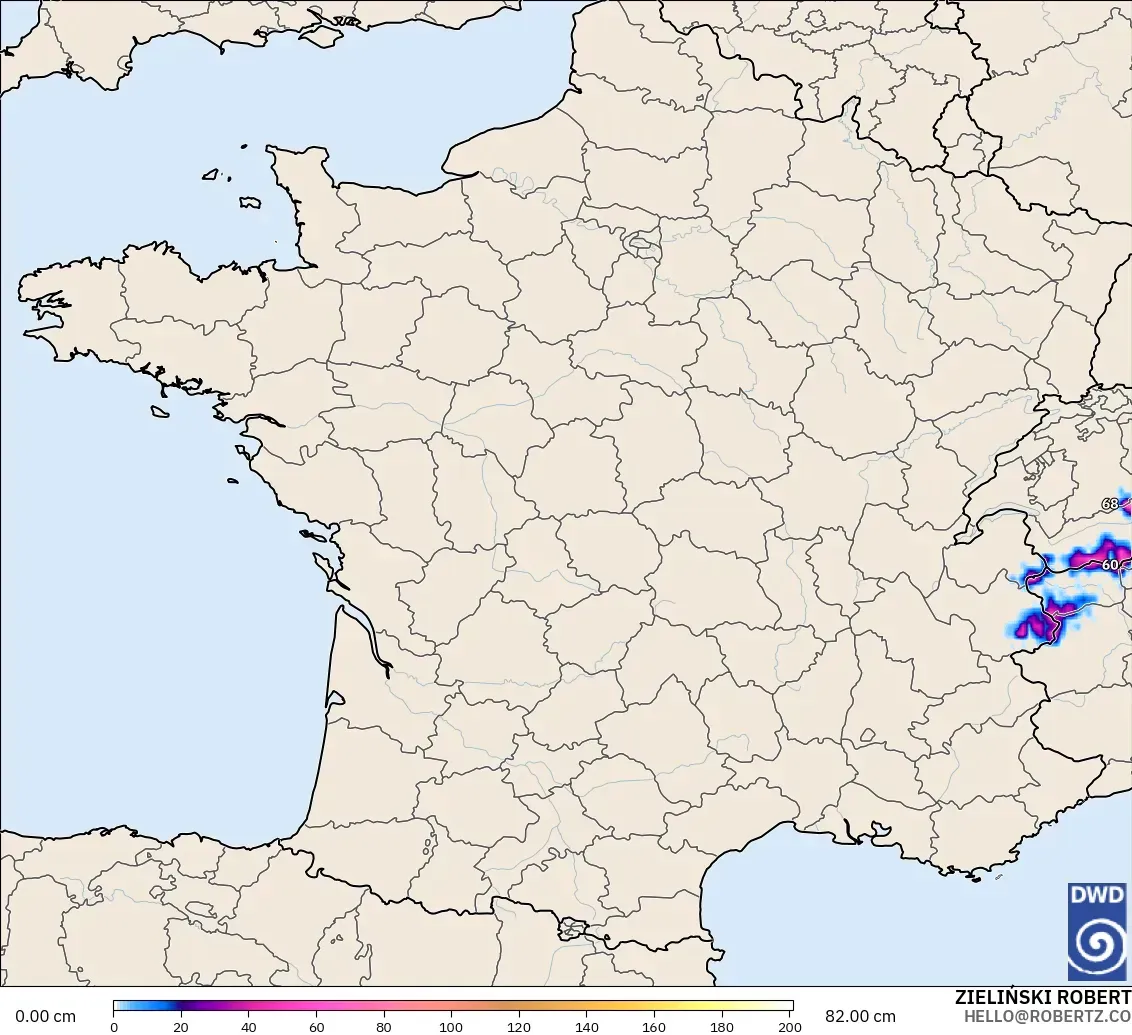 ICON modelo - France, Snow Depth