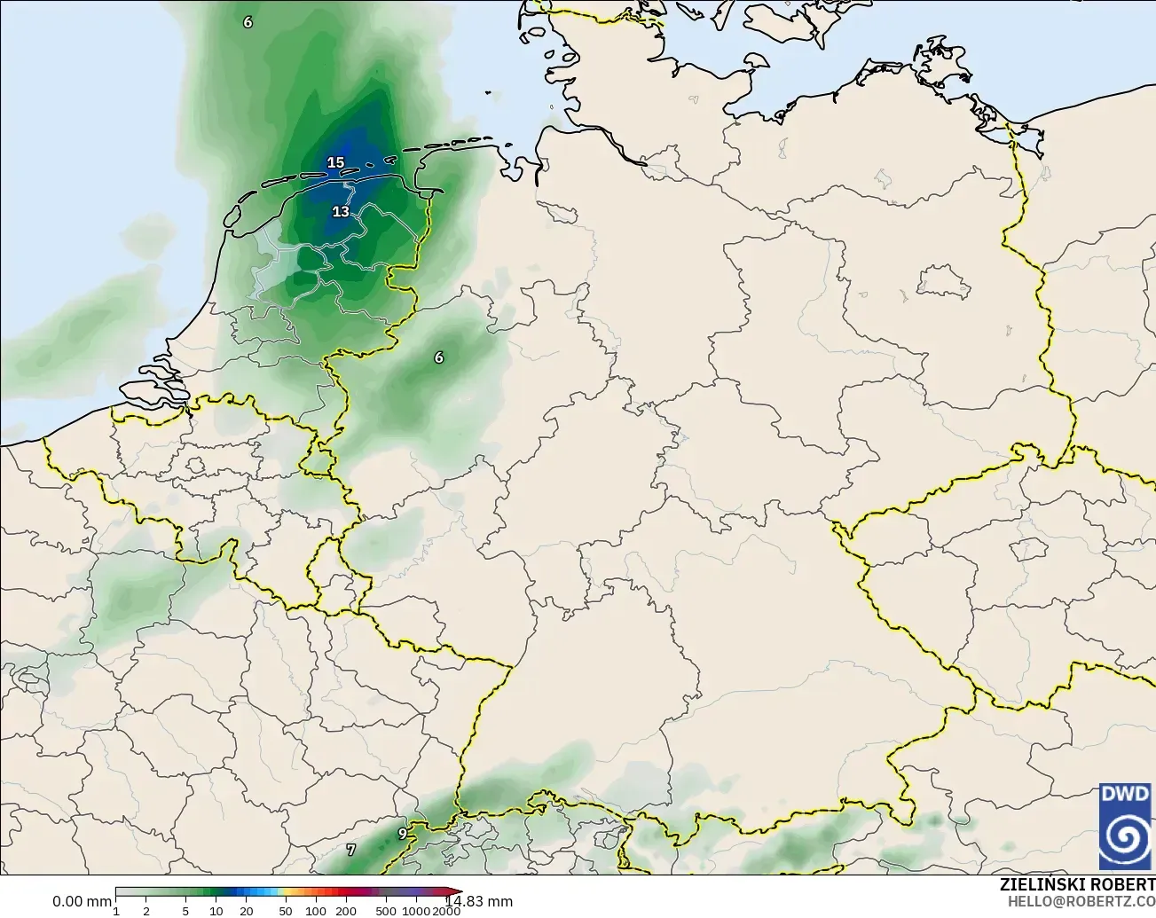ICON modelo - Germany, Precipitation Accumulation