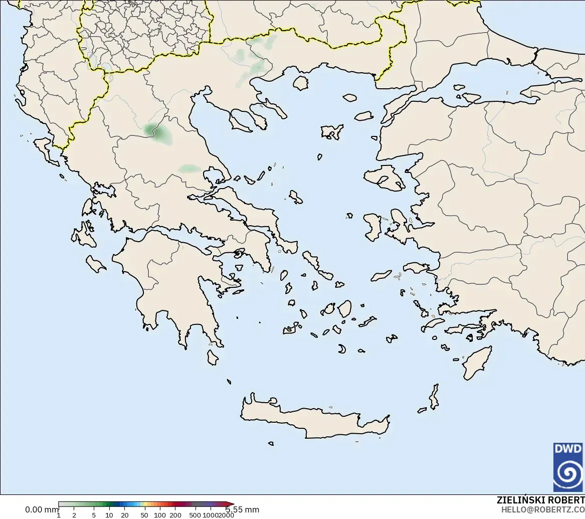 ICON modelo - Greece, Precipitation Accumulation