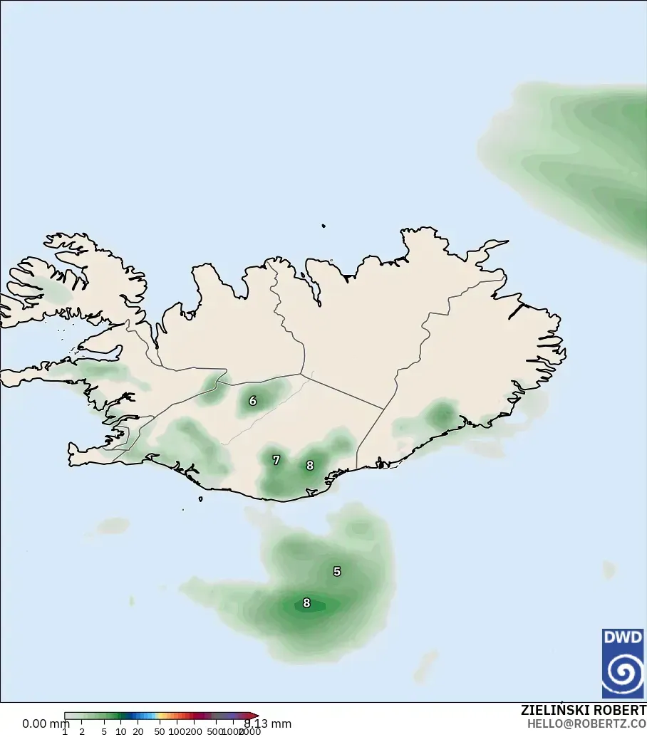 ICON modelo - Iceland, Precipitation Accumulation