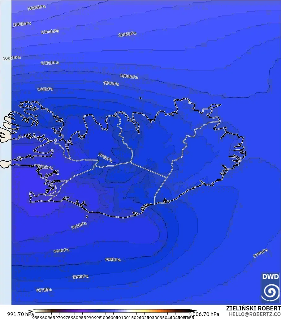 ICON modelo - Iceland, Pressure