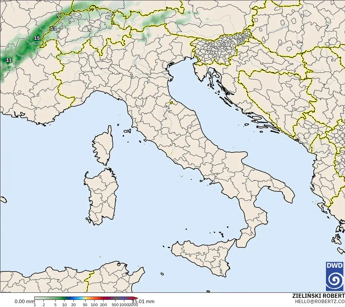 ICON modelo - Italy, Precipitation Accumulation