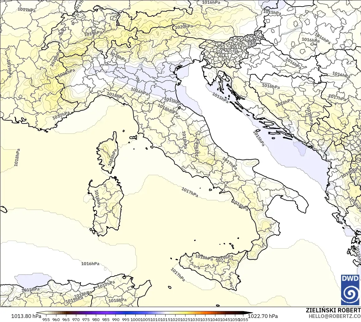 ICON modelo - Italy, Pressure