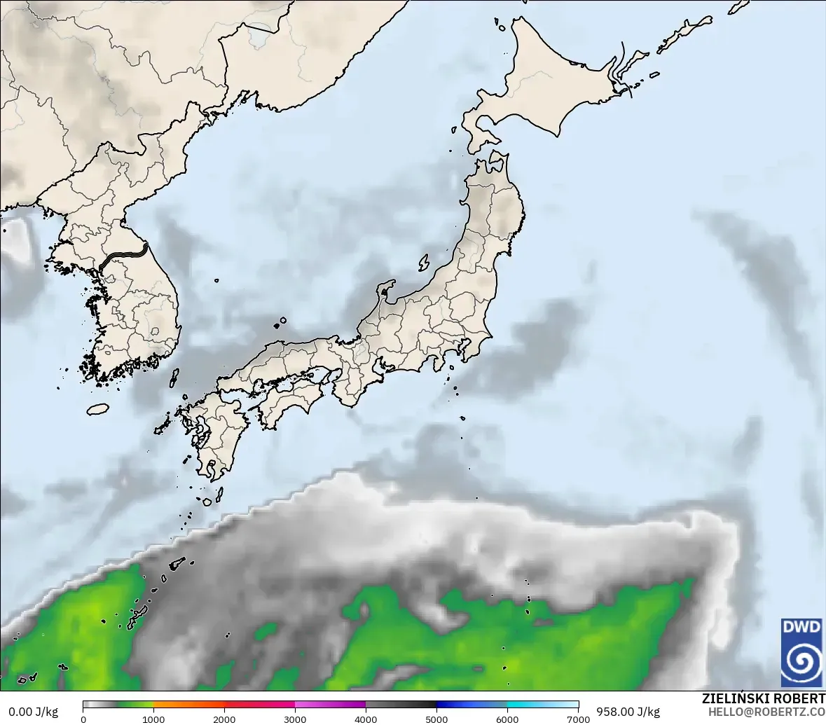 ICON modelo - Japan, CAPE