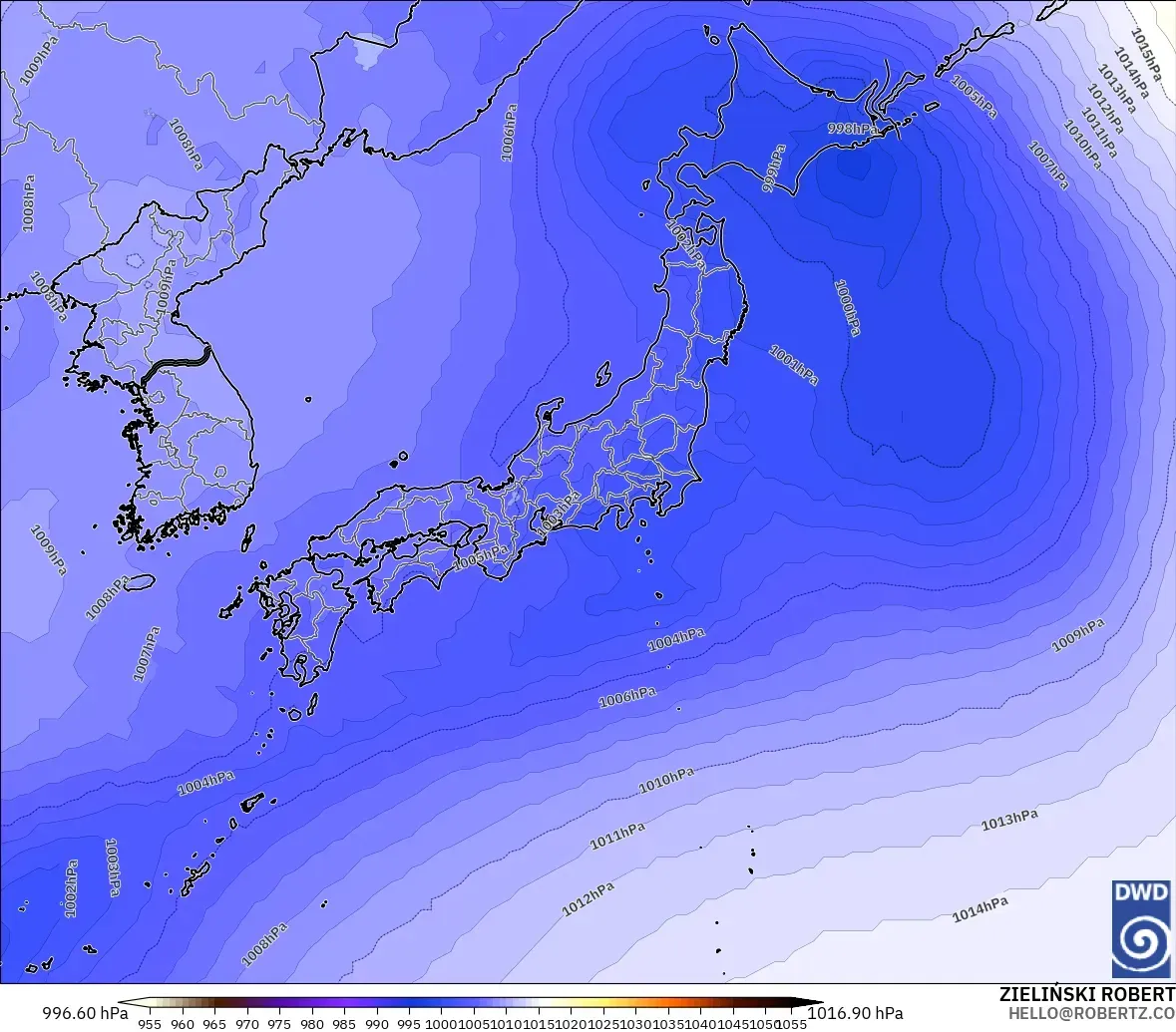 ICON modelo - Japan, Pressure