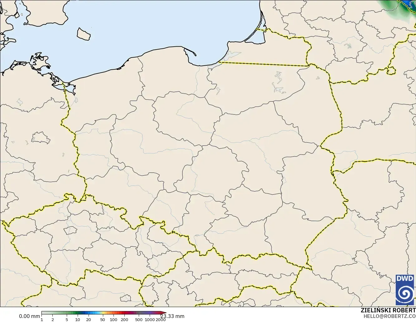 ICON modelo - Poland, Precipitation Accumulation
