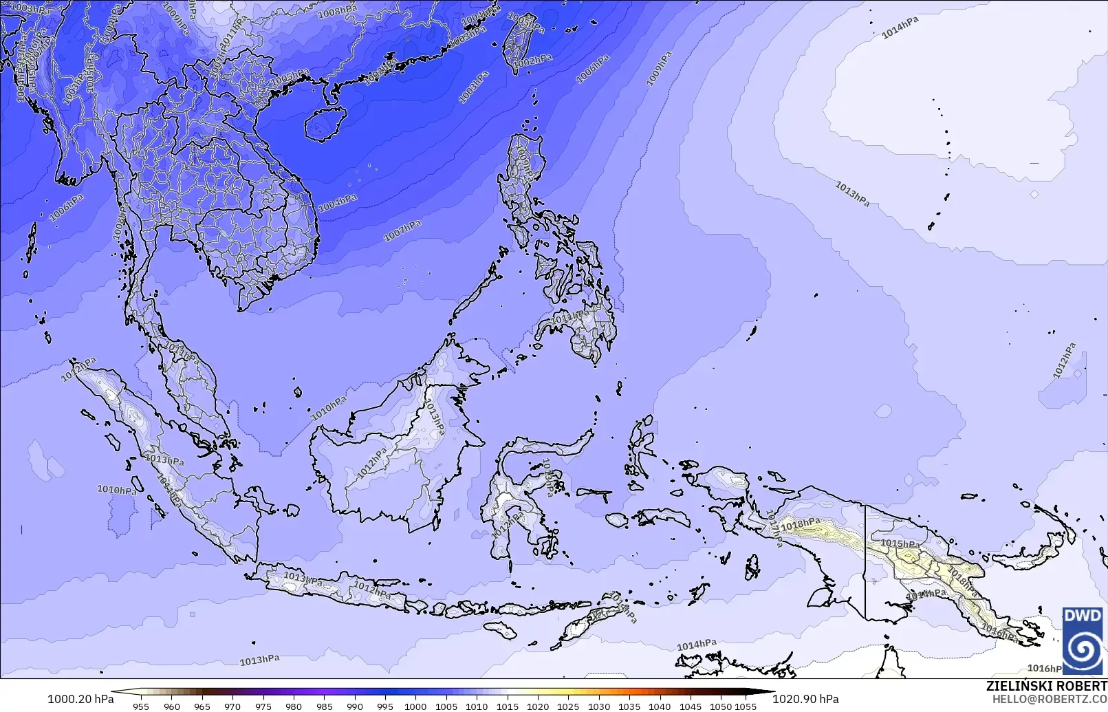 ICON modelo - South East Asia, Pressure