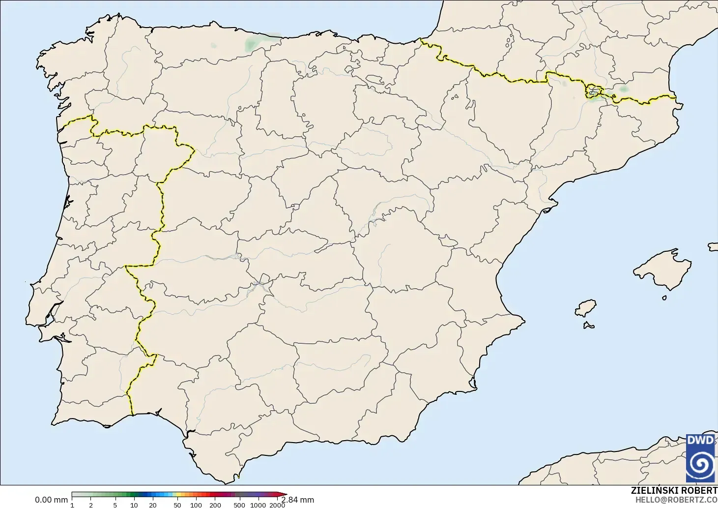ICON modelo - Spain, Precipitation Accumulation