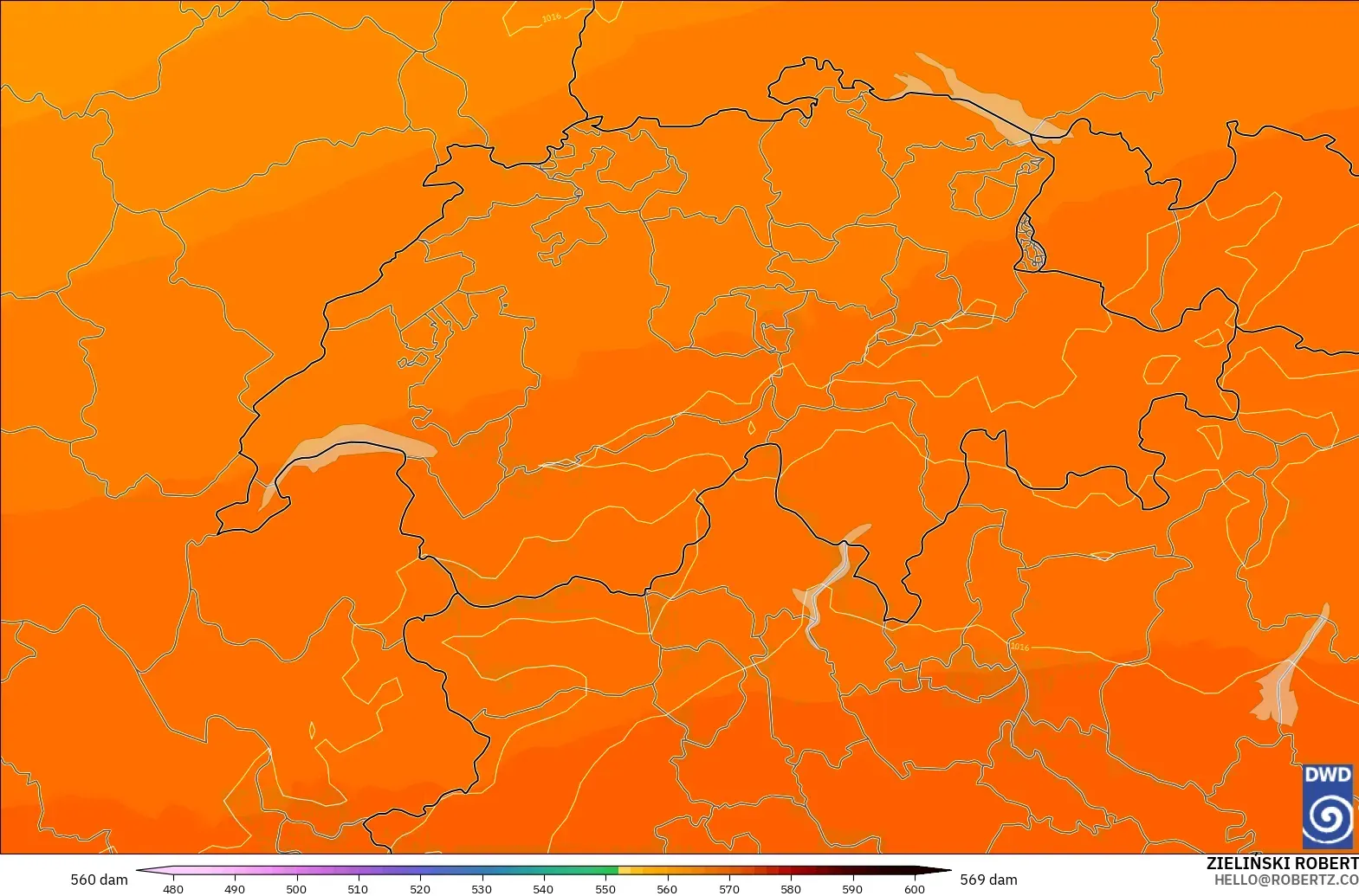 ICON model - Swiss, Ketinggian geopotensial pada 500 hPa
