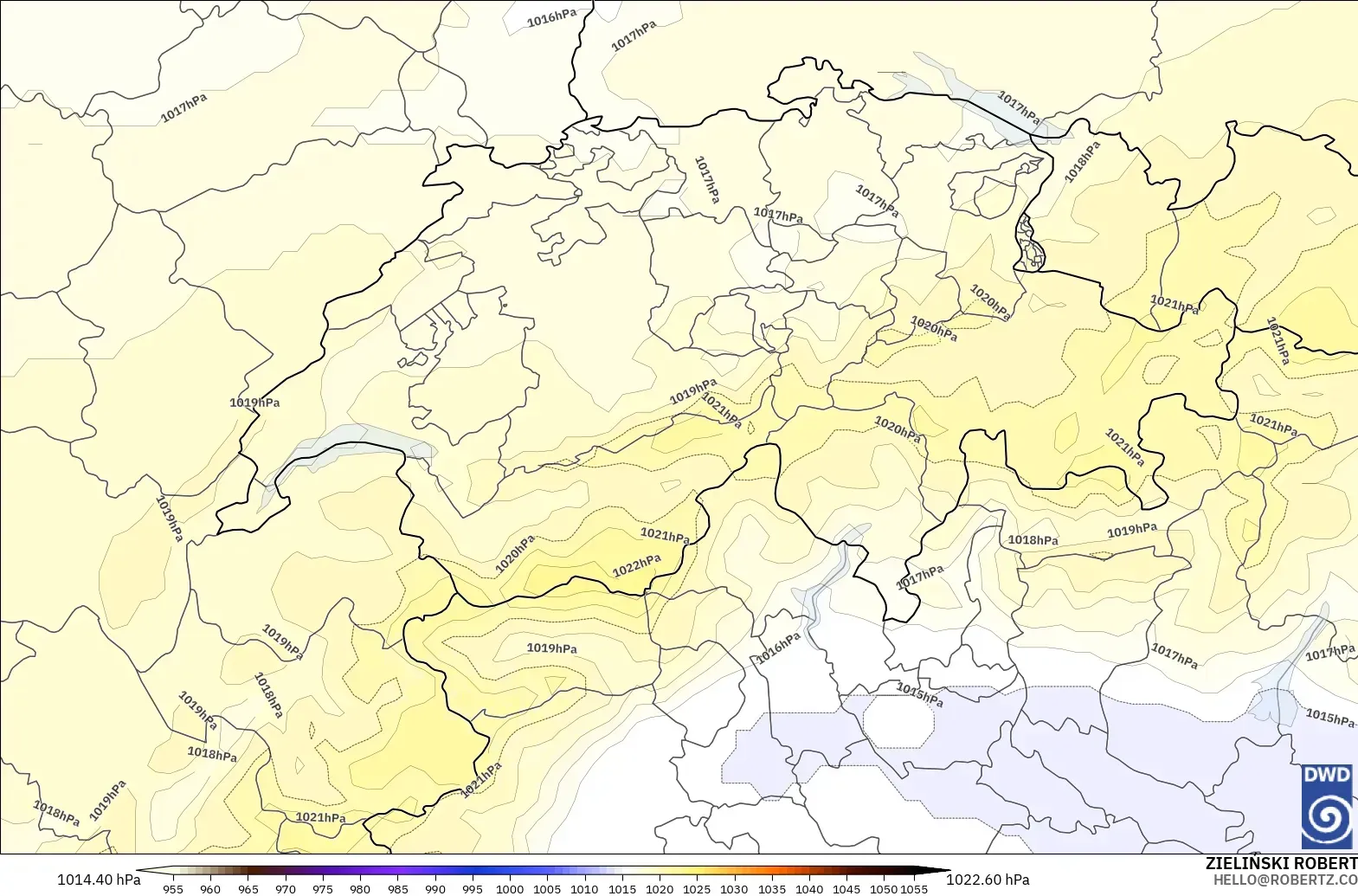 ICON modelo - Switzerland, Pressure