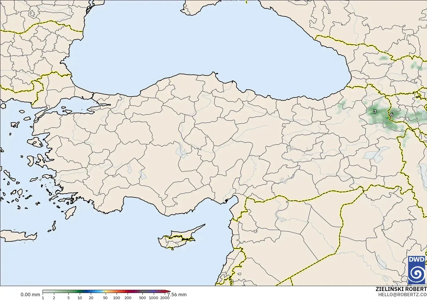 ICON modelo - Turkey, Precipitation Accumulation
