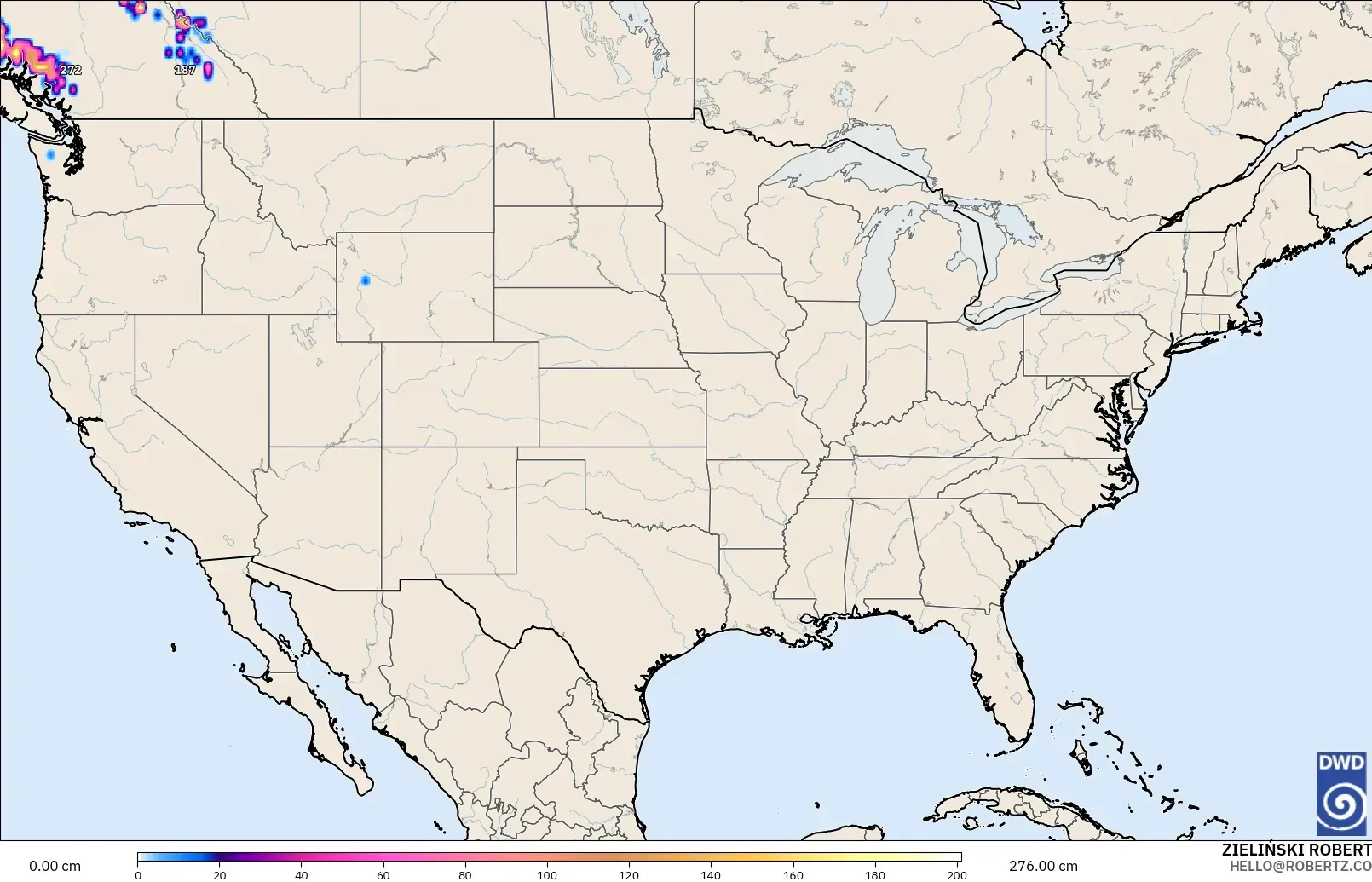 ICON modelo - United States, Snow Depth