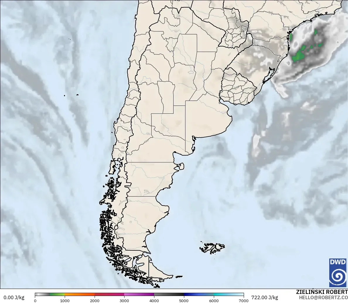 ICON model - Argentina, CAPE