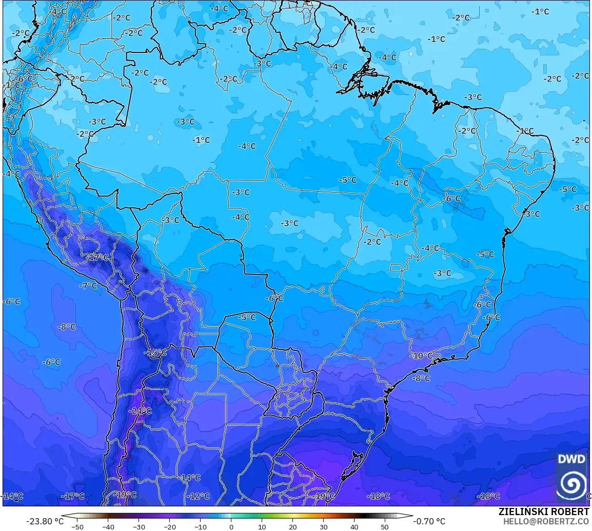 ICON model - Brazil, Suhu 500 hPa