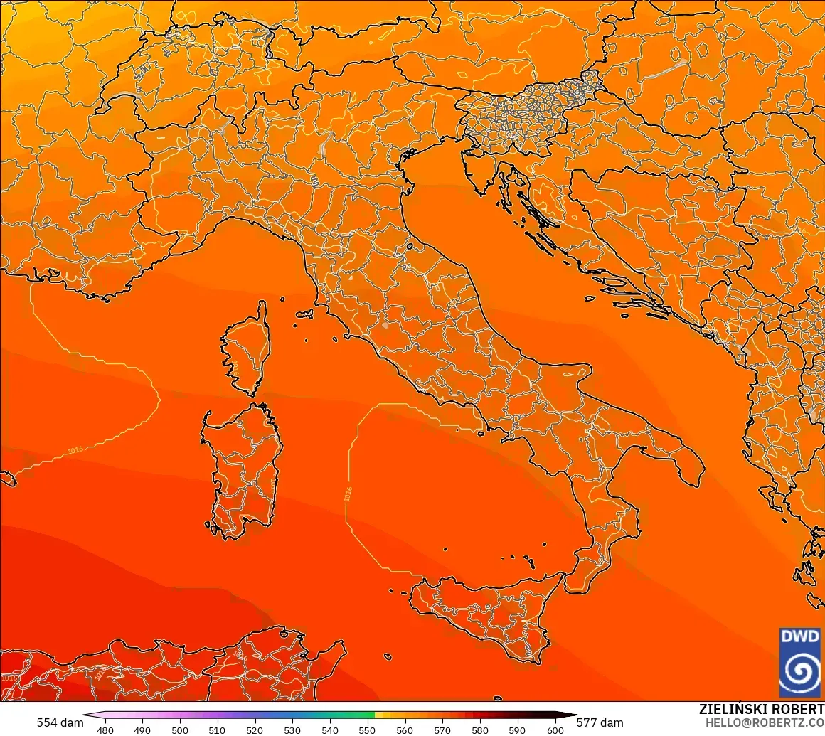 ICON model - Itali, Ketinggian geopotensial pada 500 hPa