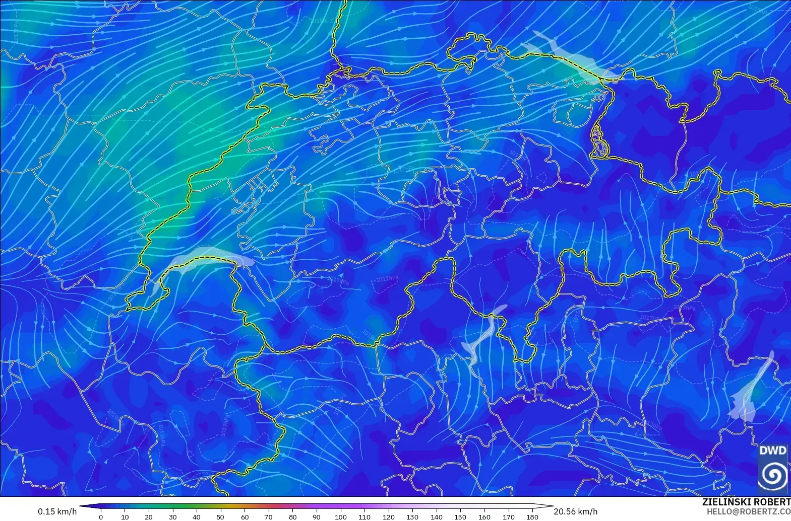 ICON model - Switzerland, Angin 10 m