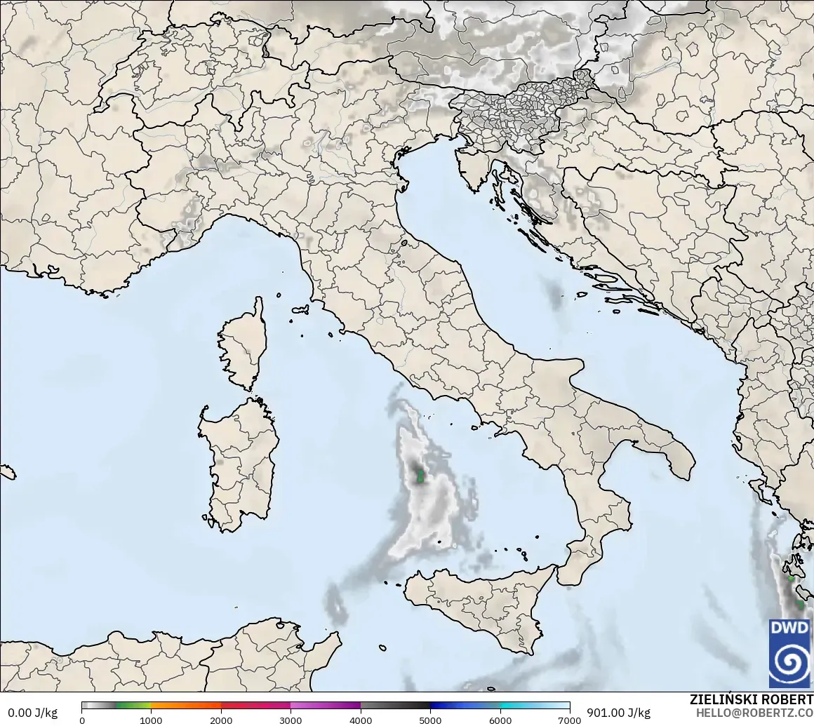 ICON model - Italy, CAPE
