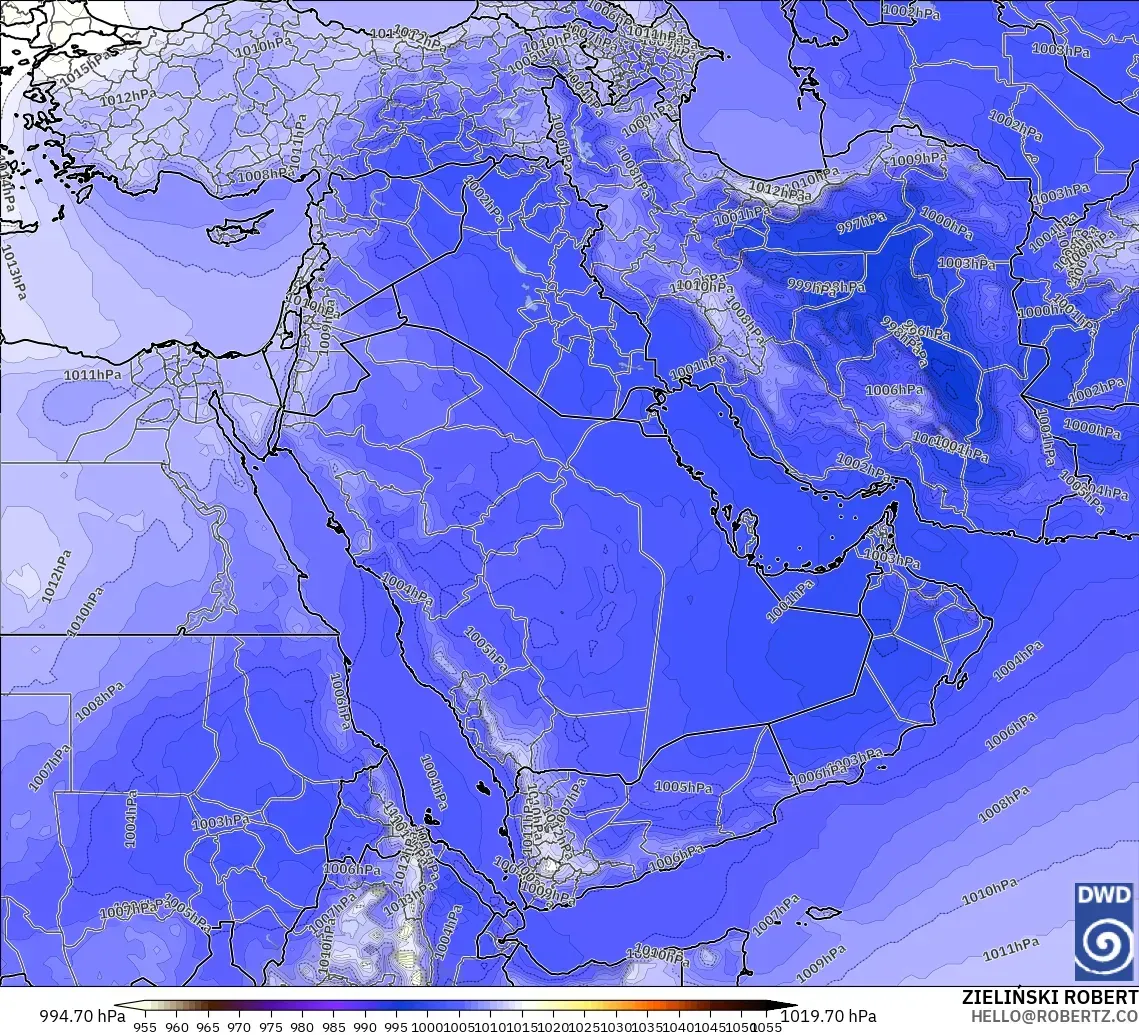 ICON model - Middle East, Pressure