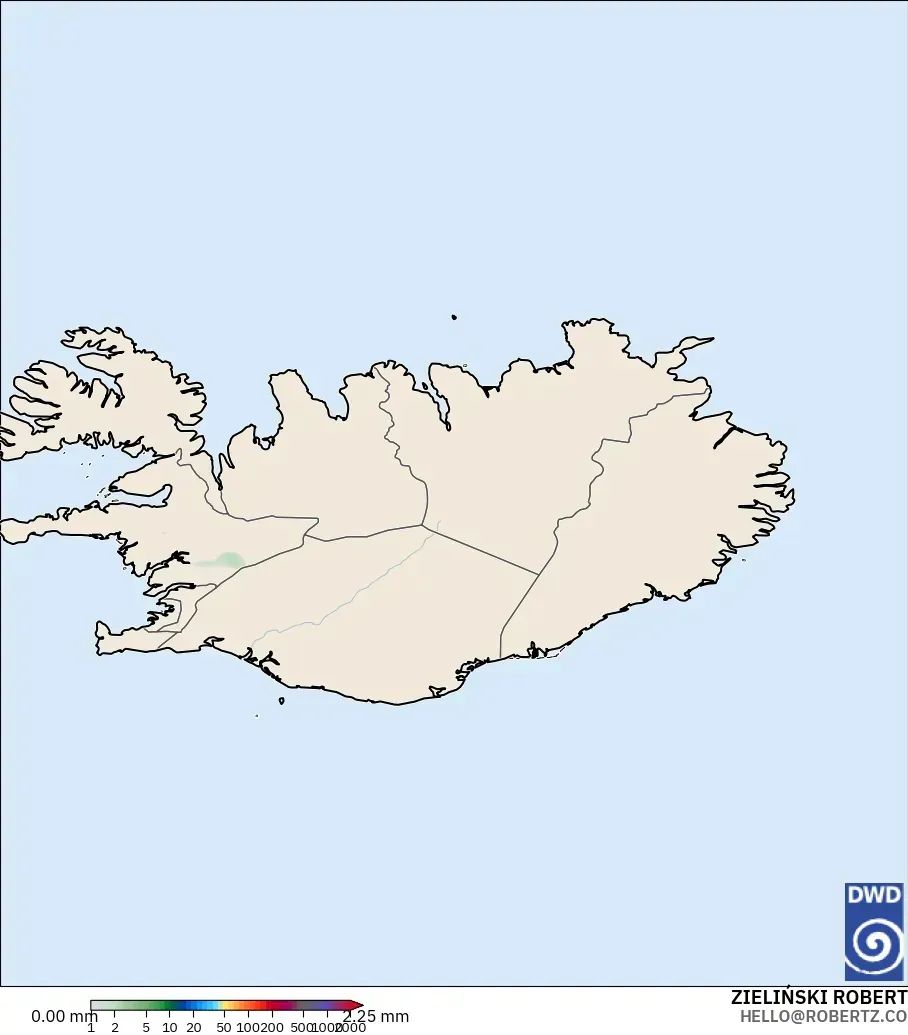 ICON model - Iceland, Precipitation Accumulation