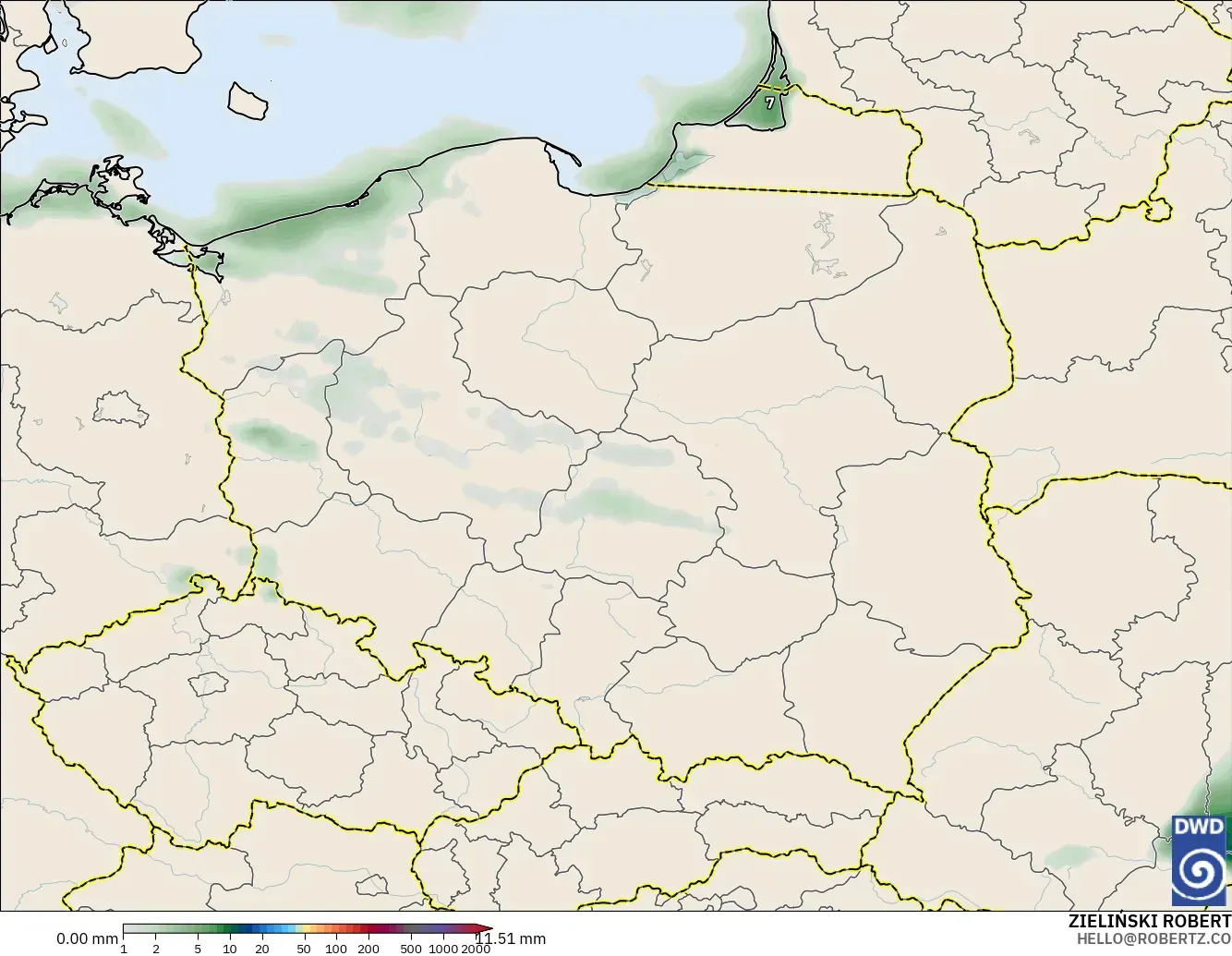 ICON model - Poland, Precipitation Accumulation