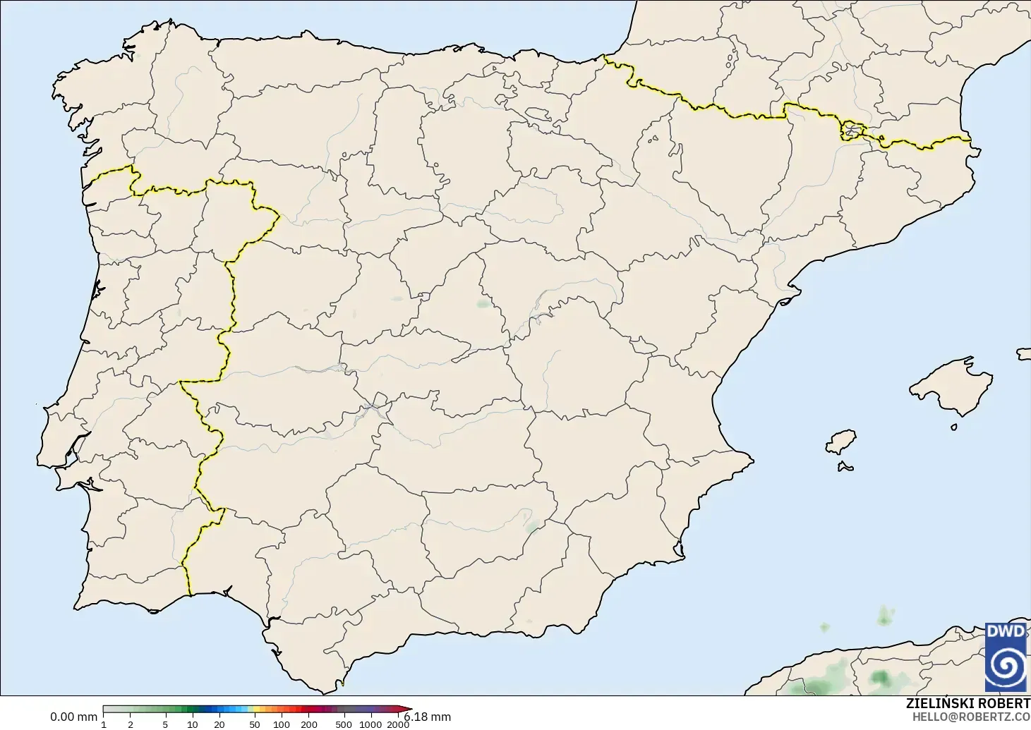 ICON model - Spain, Precipitation Accumulation