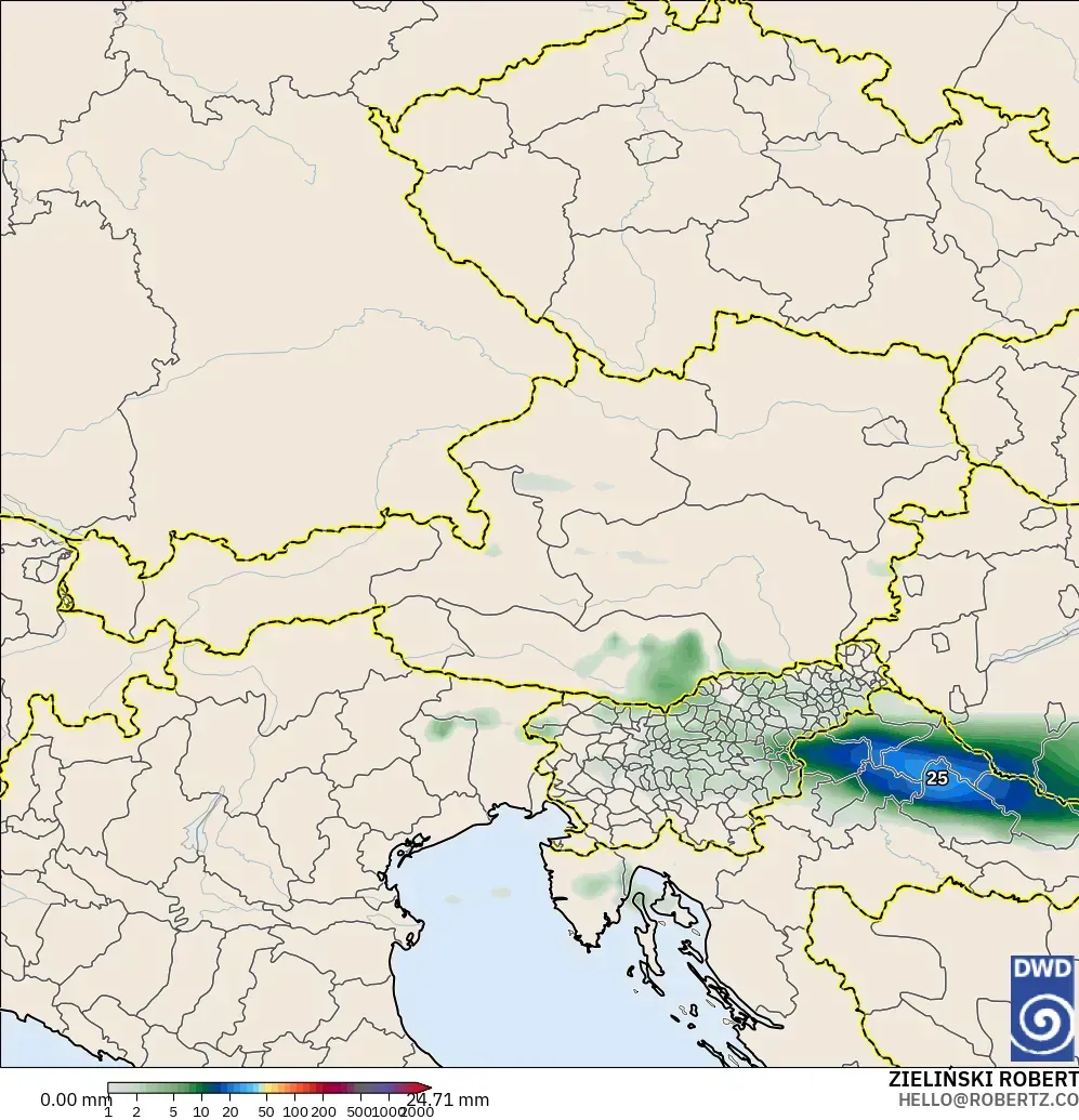 ICON model - Austria, Precipitation Accumulation