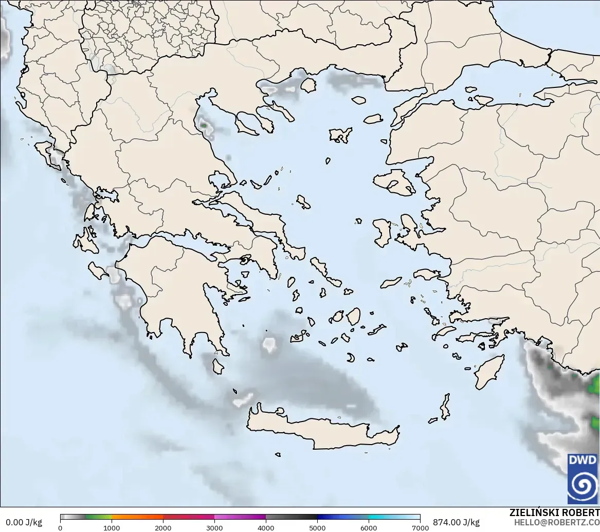 ICON model - Greece, CAPE