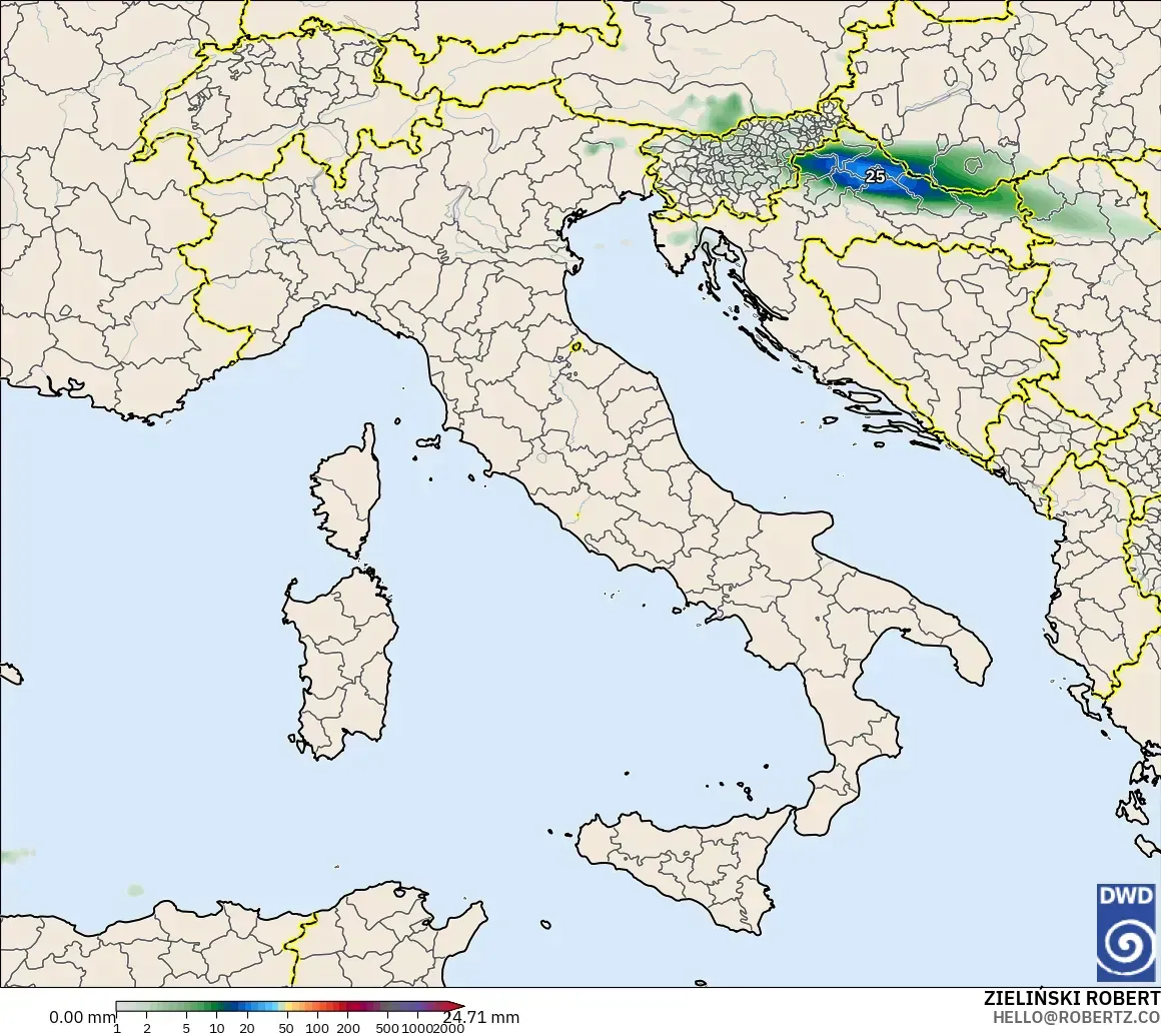ICON model - Italy, Precipitation Accumulation