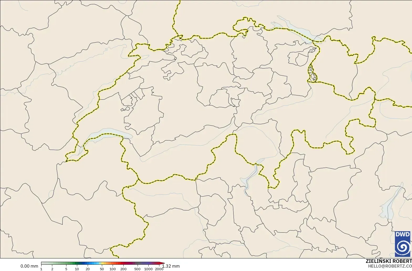 ICON model - Switzerland, Precipitation Accumulation