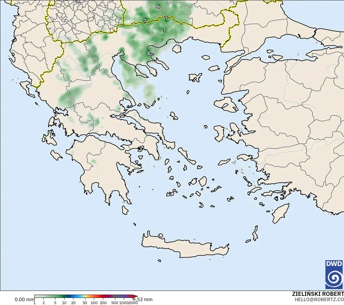 ICON model - Greece, Precipitation Accumulation