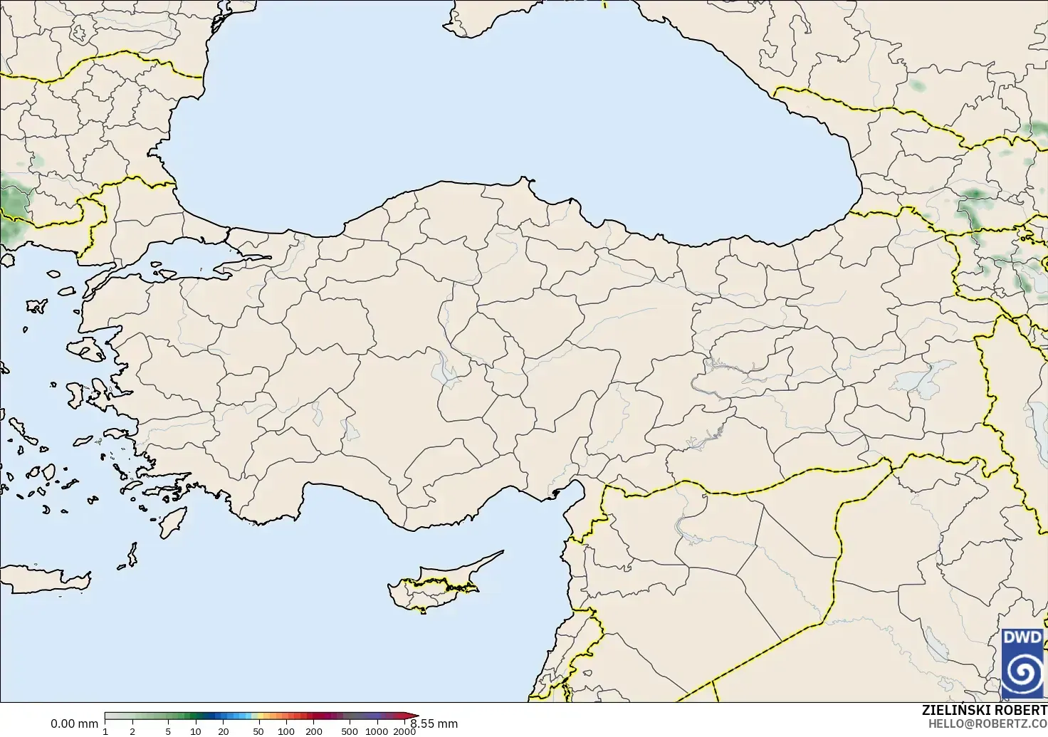 ICON model - Turkey, Precipitation Accumulation