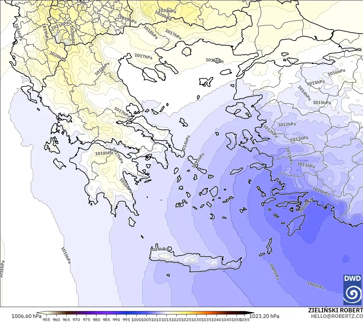 ICON model - Greece, Pressure