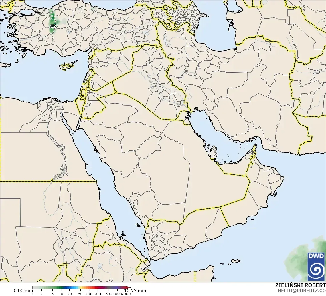 ICON model - Middle East, Precipitation Accumulation