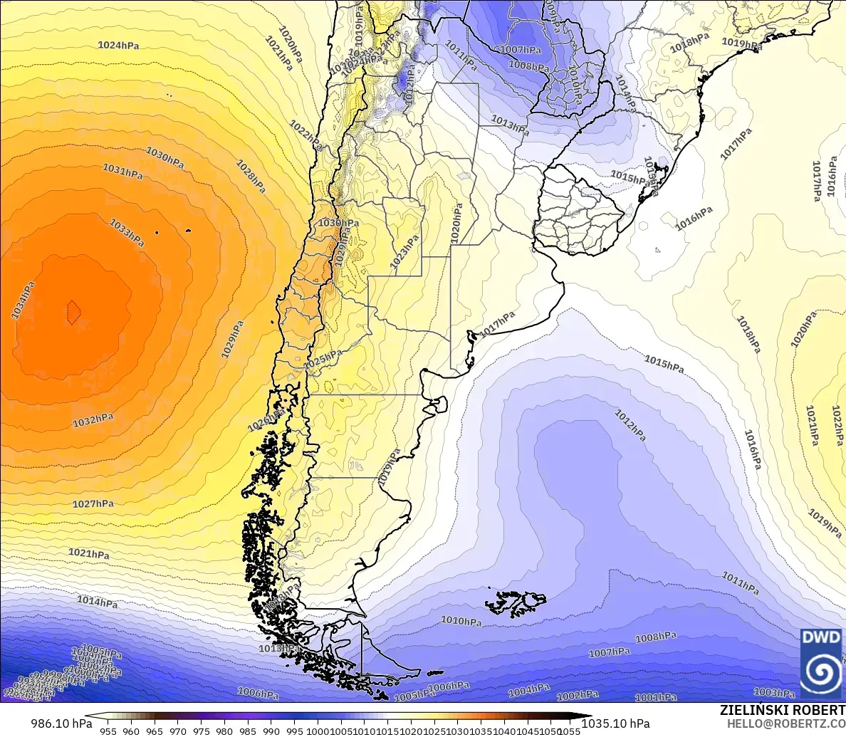 ICON model - Argentina, Pressure