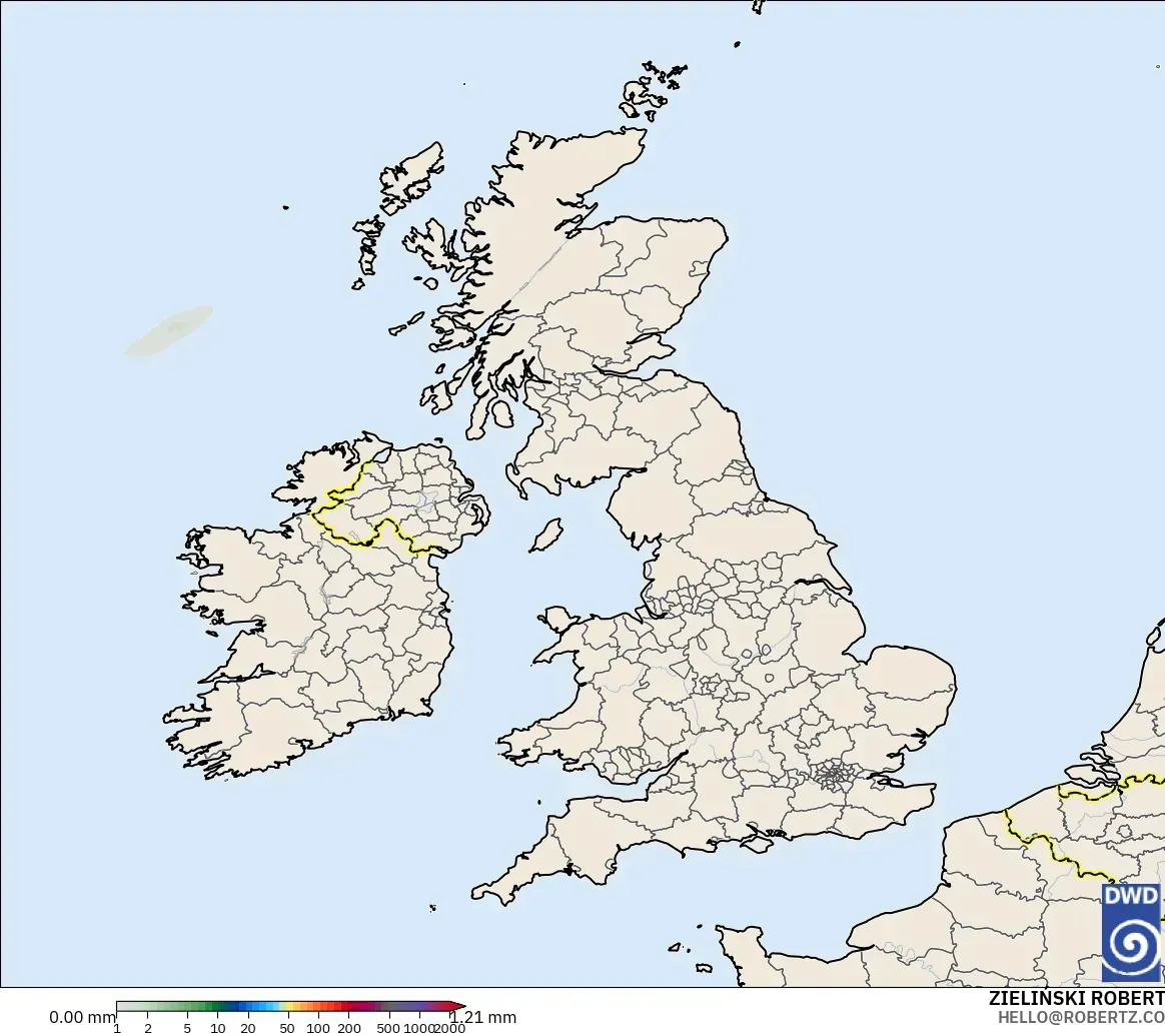 ICON model - United Kingdom, Precipitation Accumulation