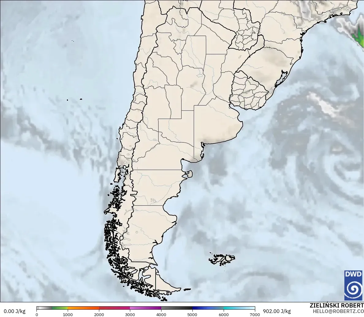 ICON model - Argentina, CAPE
