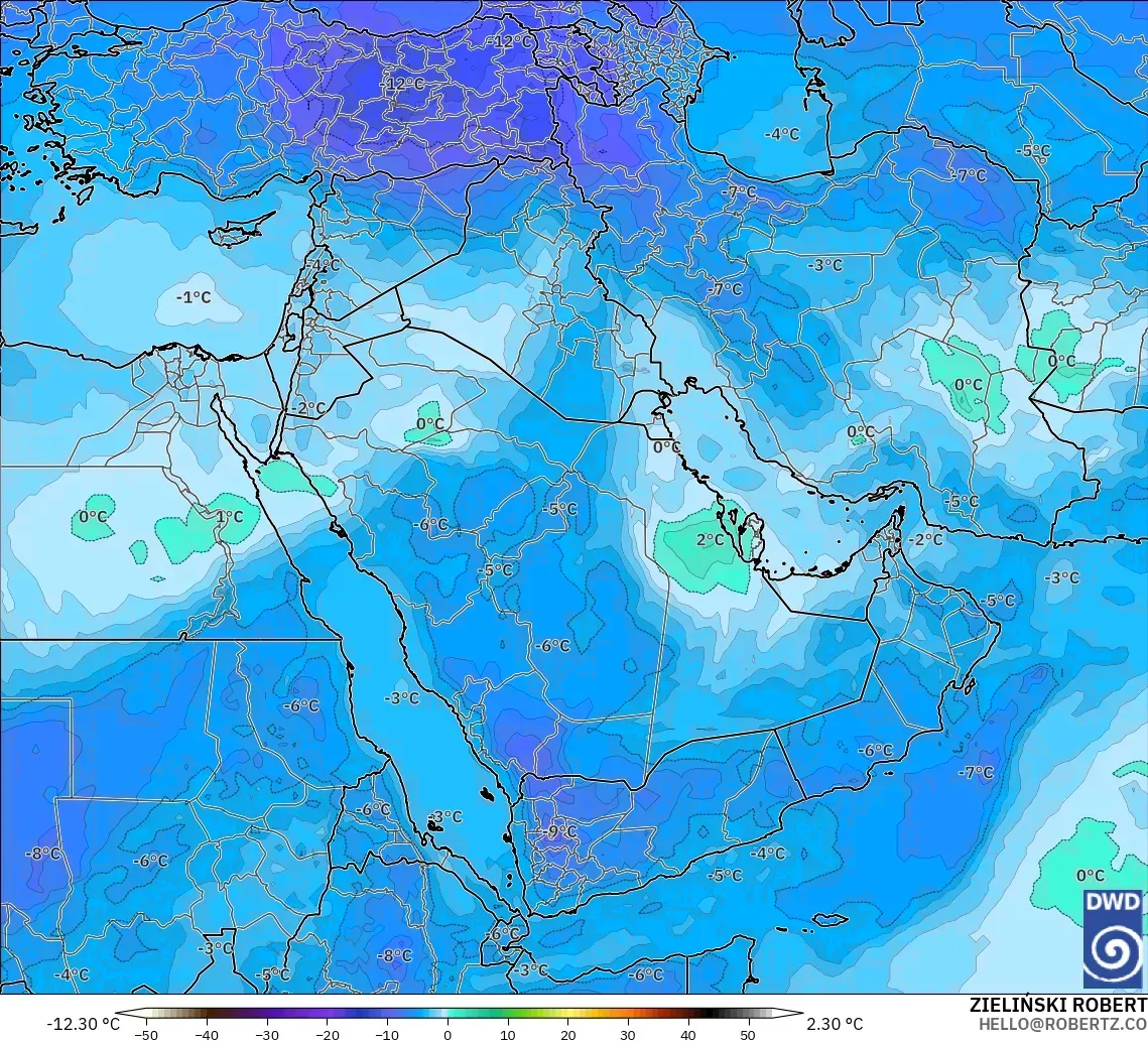 ICON model - Middle East, Temperature at 500hPa