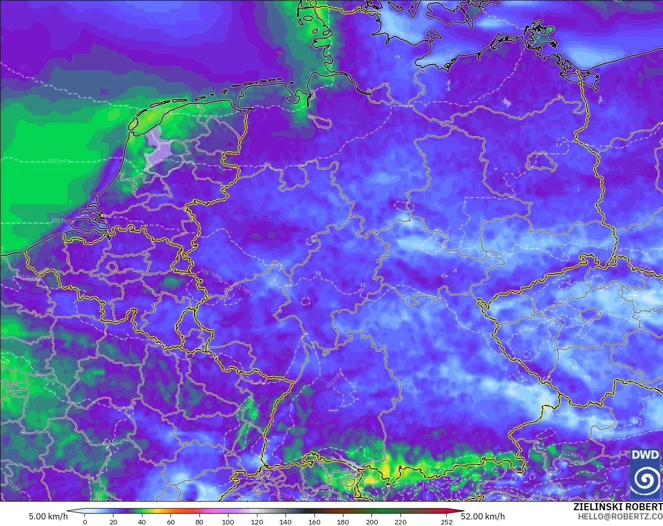 ICON model - Germany, Wind Gusts