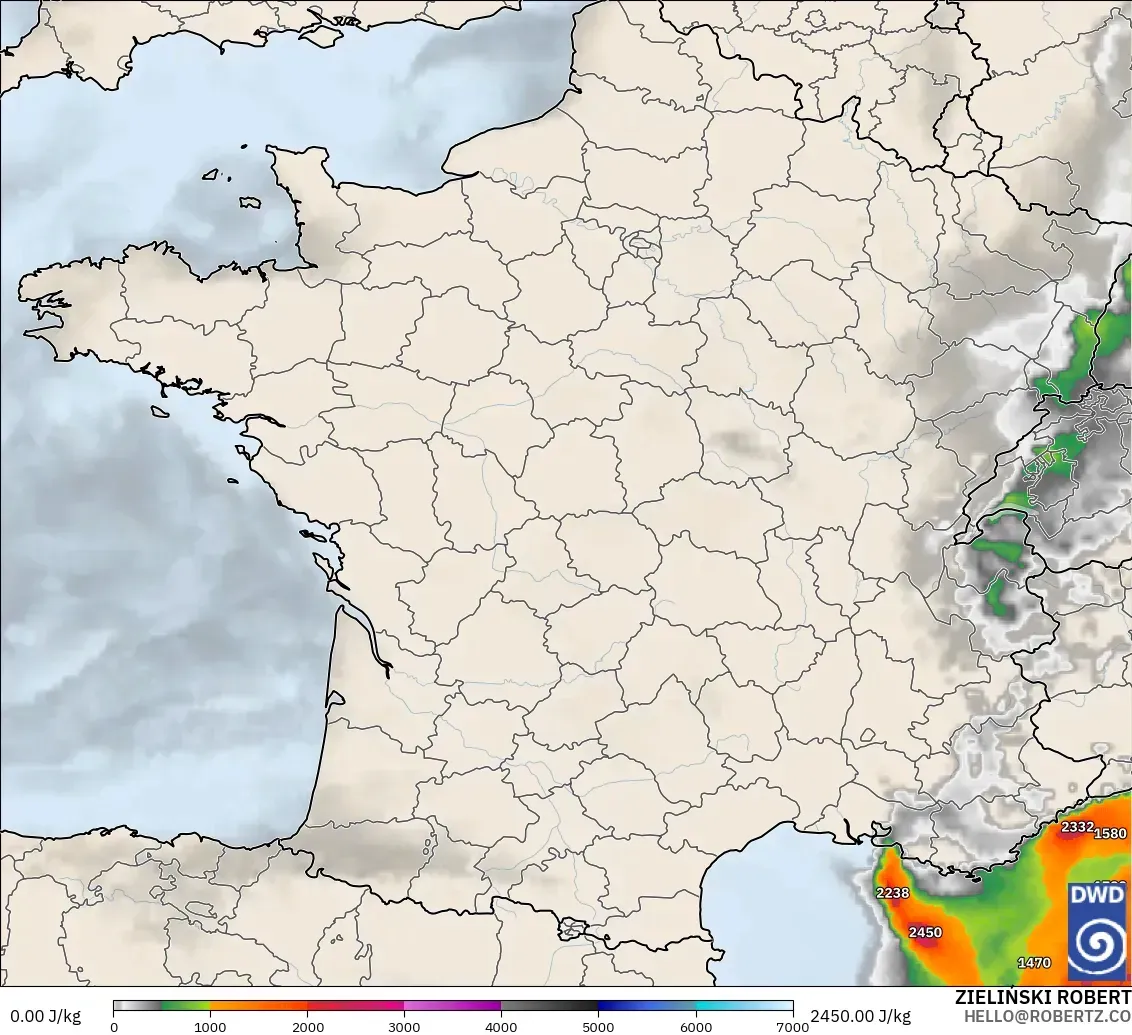 ICON model - France, CAPE