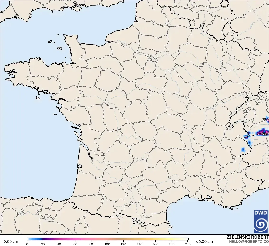 ICON model - France, Snow Depth