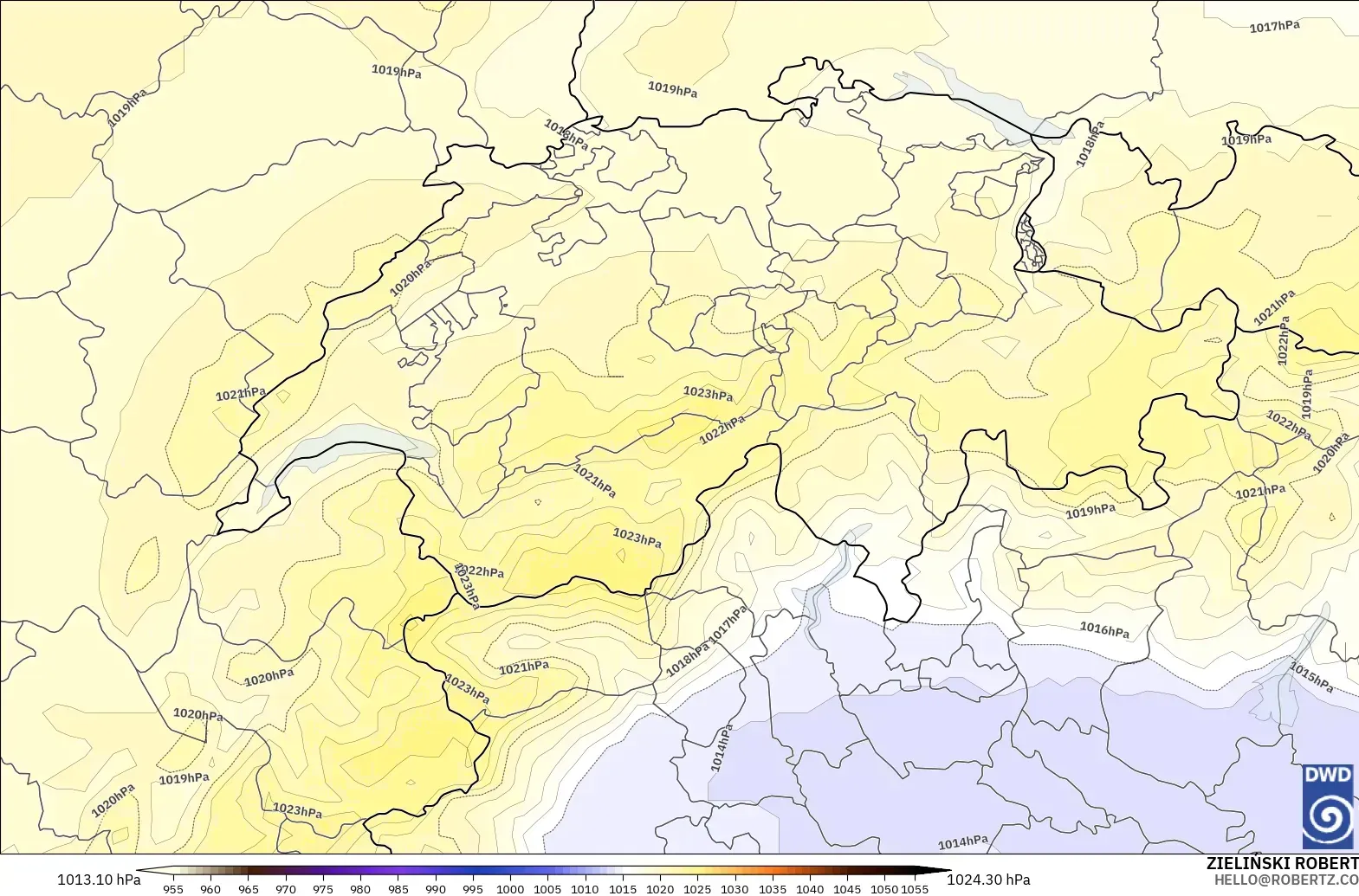 ICON model - Switzerland, Pressure
