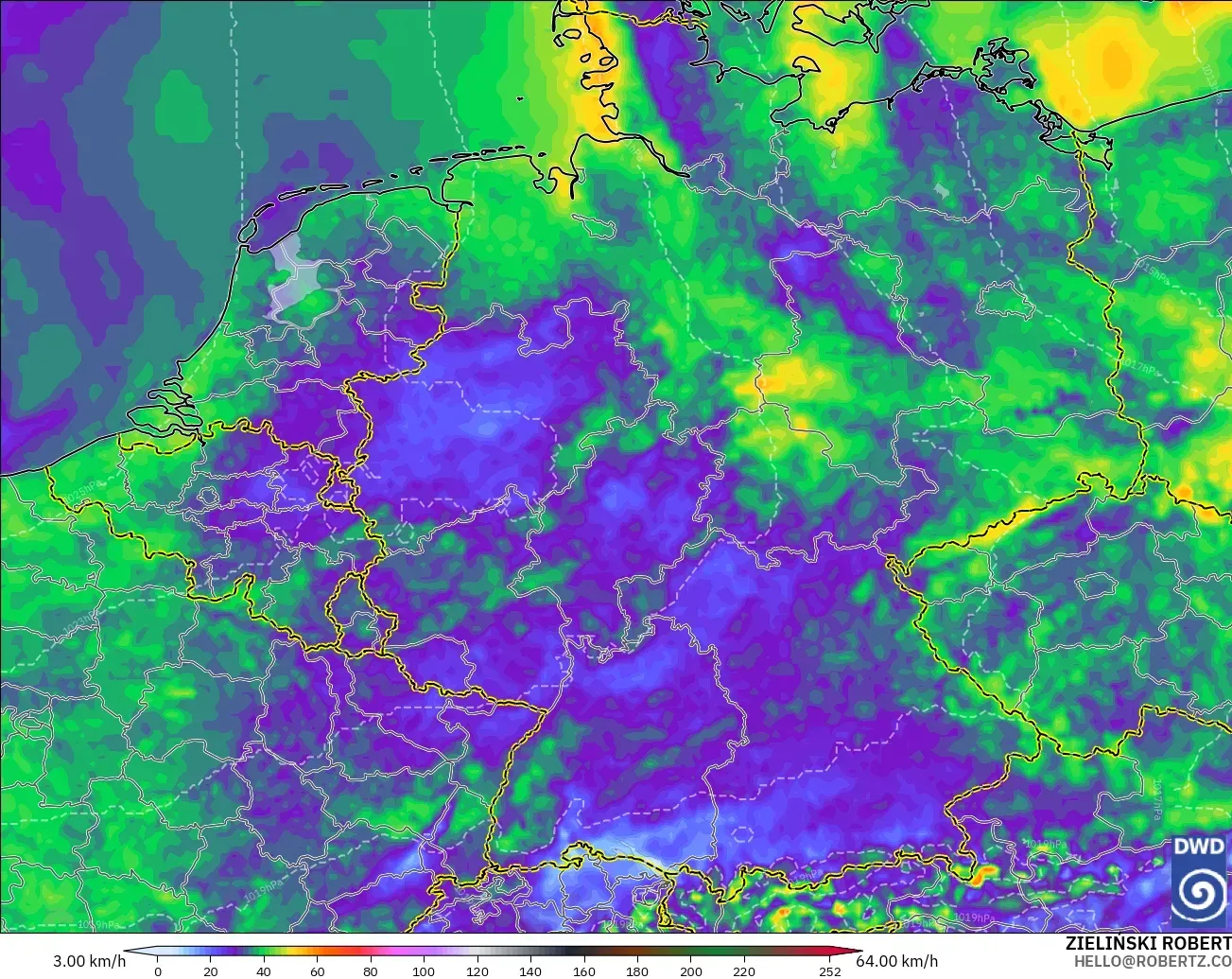ICON model - Germany, Wind Gusts