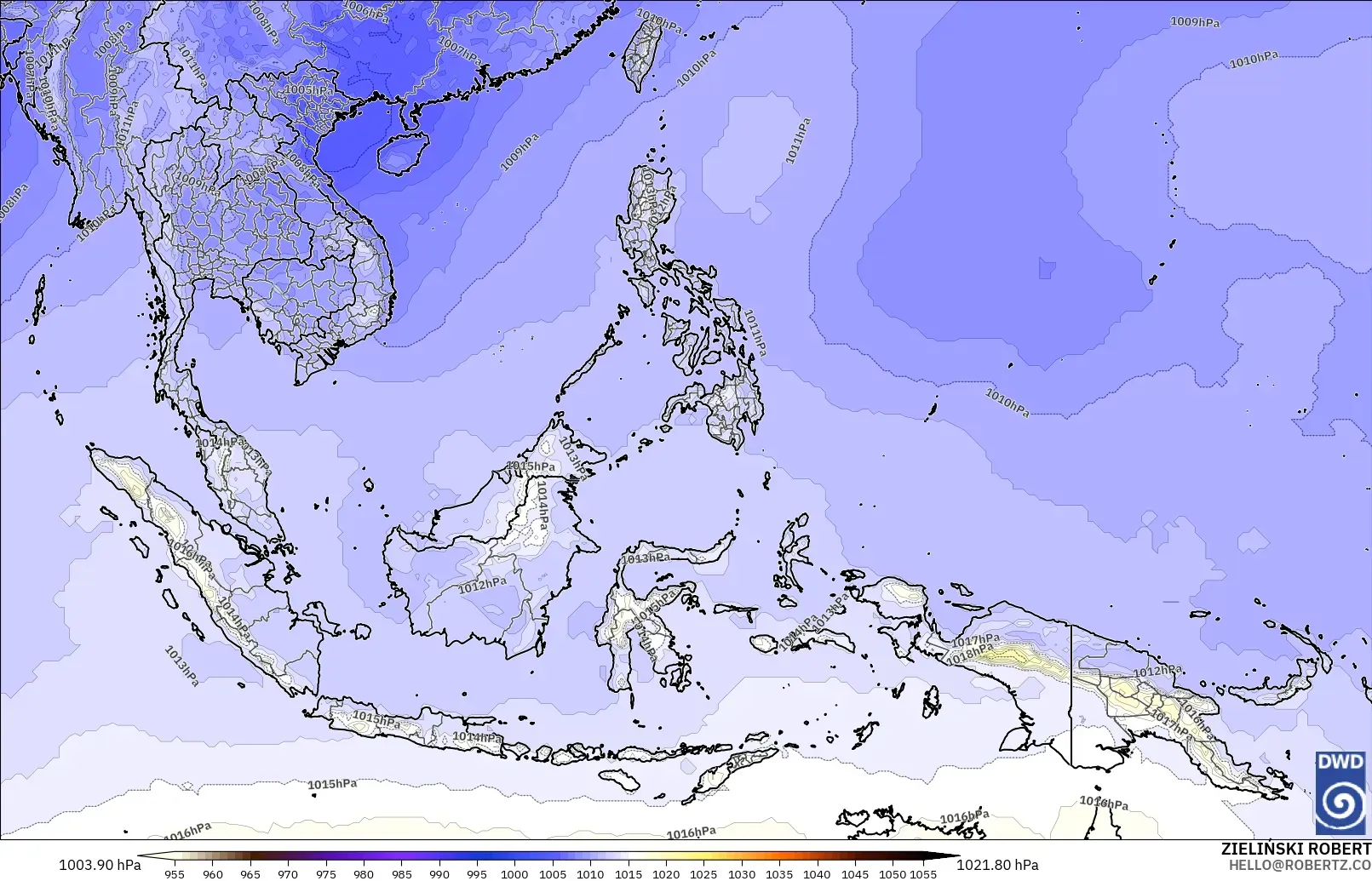 ICON model - South East Asia, Pressure