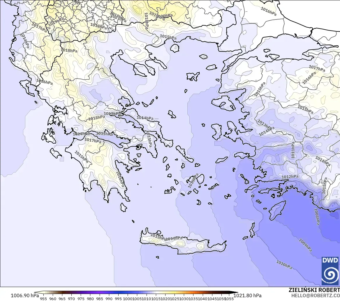 ICON model - Greece, Pressure