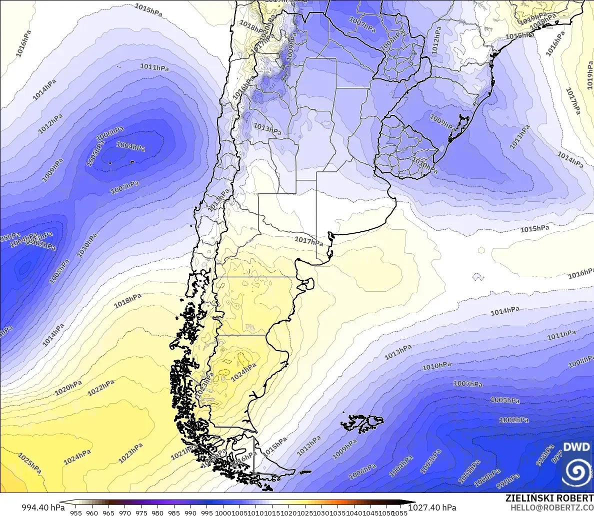 ICON model - Argentina, Pressure
