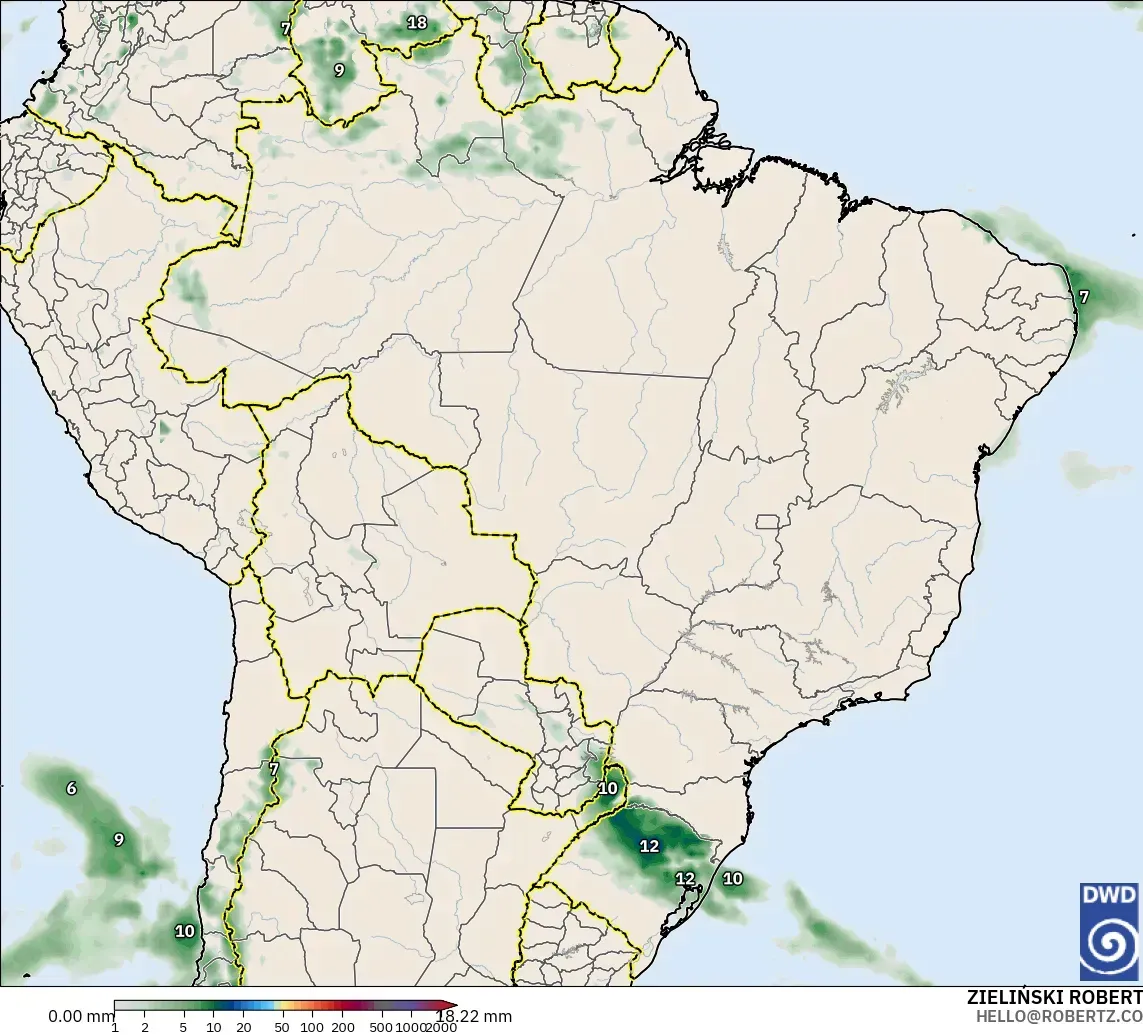 ICON model - Brazil, Precipitation Accumulation